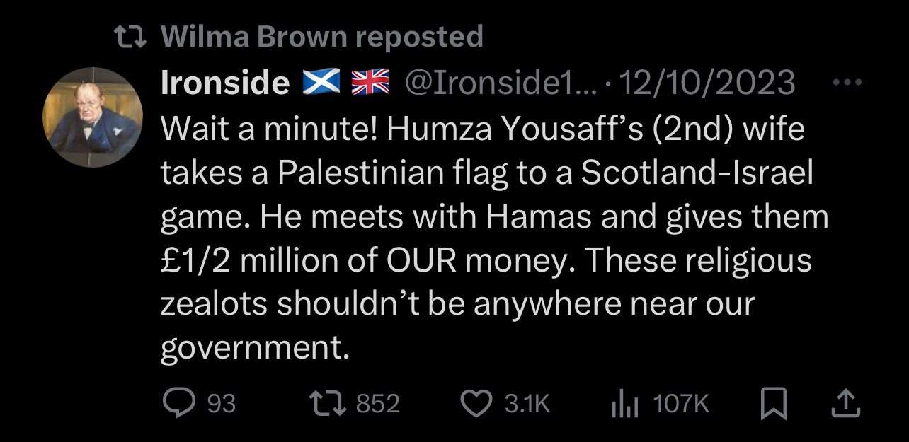 One of the comments retweeted by Wilma Brown