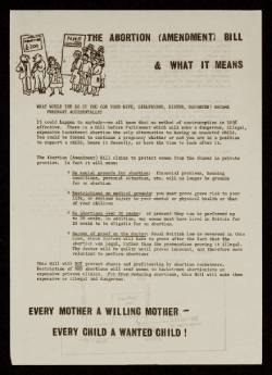 L'un des nombreux tracts diffusant le message contre les attaques contre l'avortement en 1975