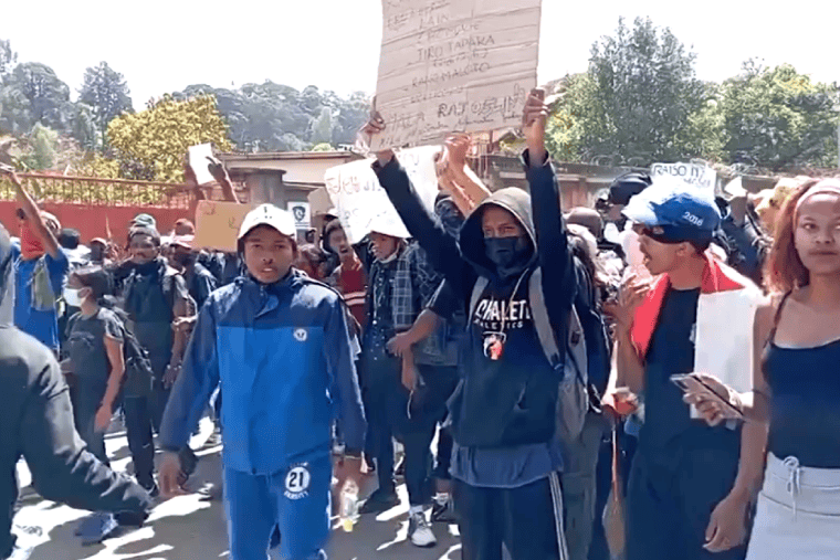 Protesters in Madagascar