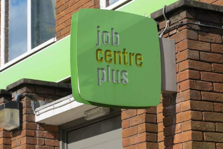 Jobcentre office with green sign
