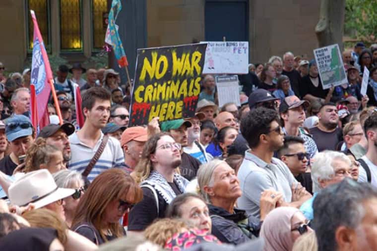 Mobilisations australiennes contre le criminel de guerre israélien Herzog