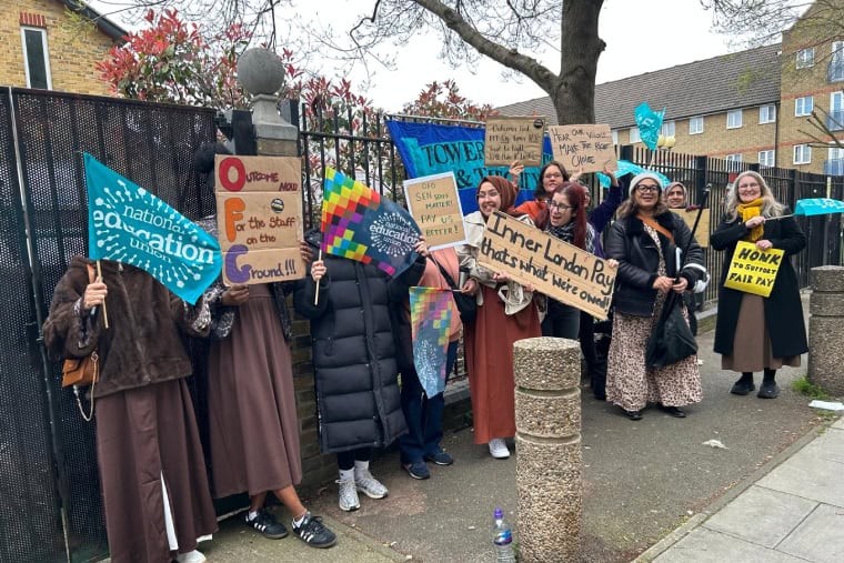 On the picket line at Brick Lane School, east London