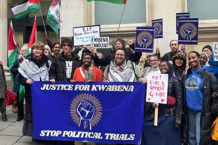 The rally outside Bristol Crown Court