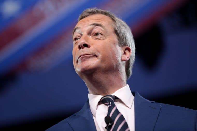 Nigel Farage looking smug