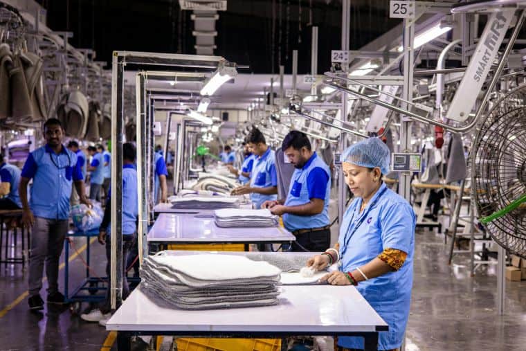 Workers in a textile factory