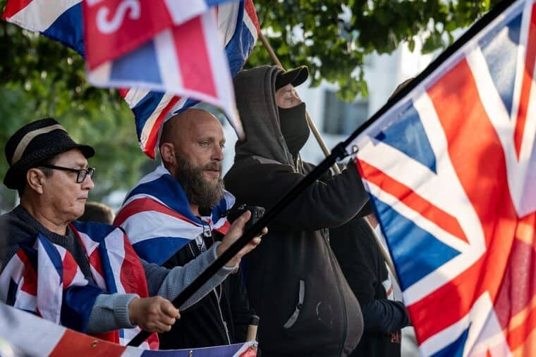 Pitoyable manifestation des « Southampton Patriots » plus tôt cette année (photo : Guy Smallman)