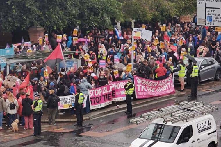 Anti-racists from SUTR outnumbered the far right in Glasgow, Scotland on 25 July 2026