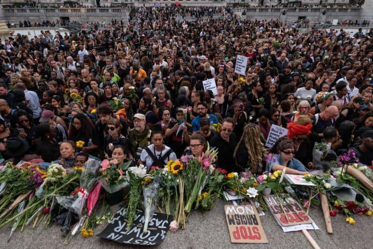 Vigil in Trafalgar Square for Jason Arday (pic: Guy Smallman)