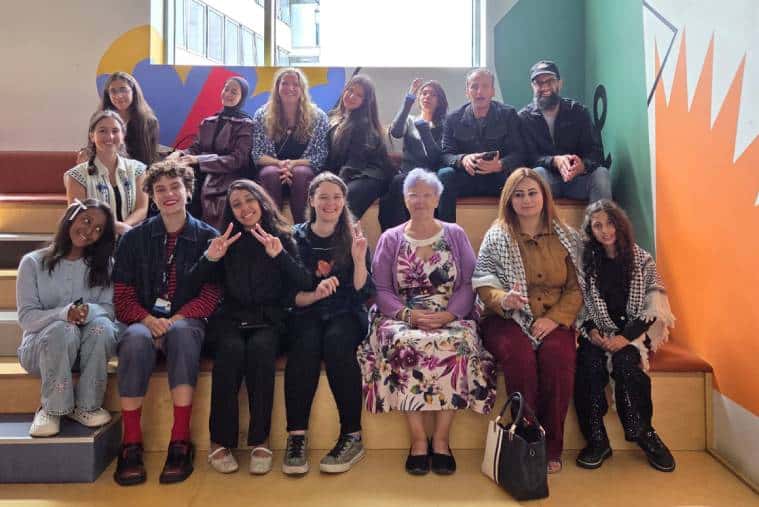 Les grévistes ont rencontré un groupe d'étudiants palestiniens et leurs professeurs
