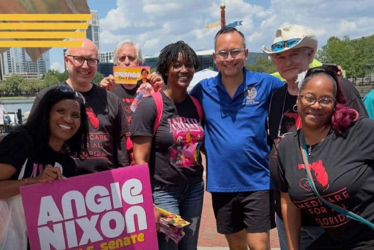 Angie Nixon en campagne en Floride pour les primaires démocrates américaines