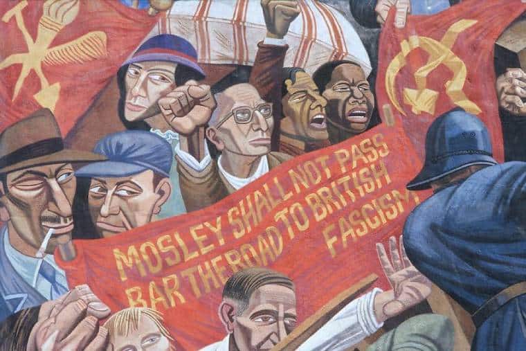 Battle of Cable Street mural in east London