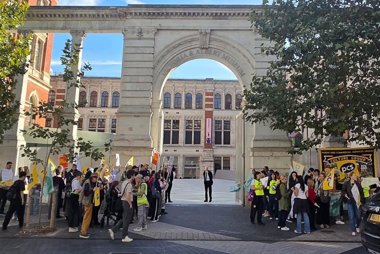 Photo from the V&A picket line