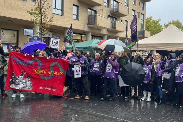 Sur le piquet de grève au nord de Londres
