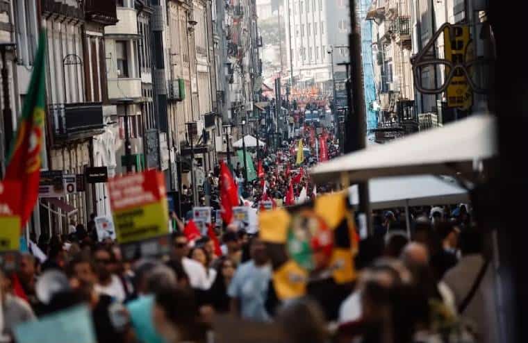 Protests in Porto, Portugal, last Saturday (Picture: CGTP Intsagram)