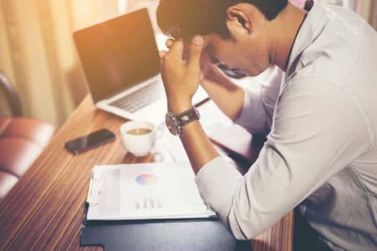 Stressed looking office worker